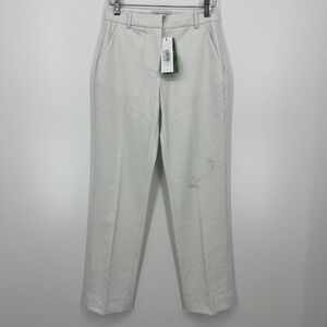 Amour Vert Pleated Wide Leg Trouser Pants Women's Size 0 White Straight Leg New